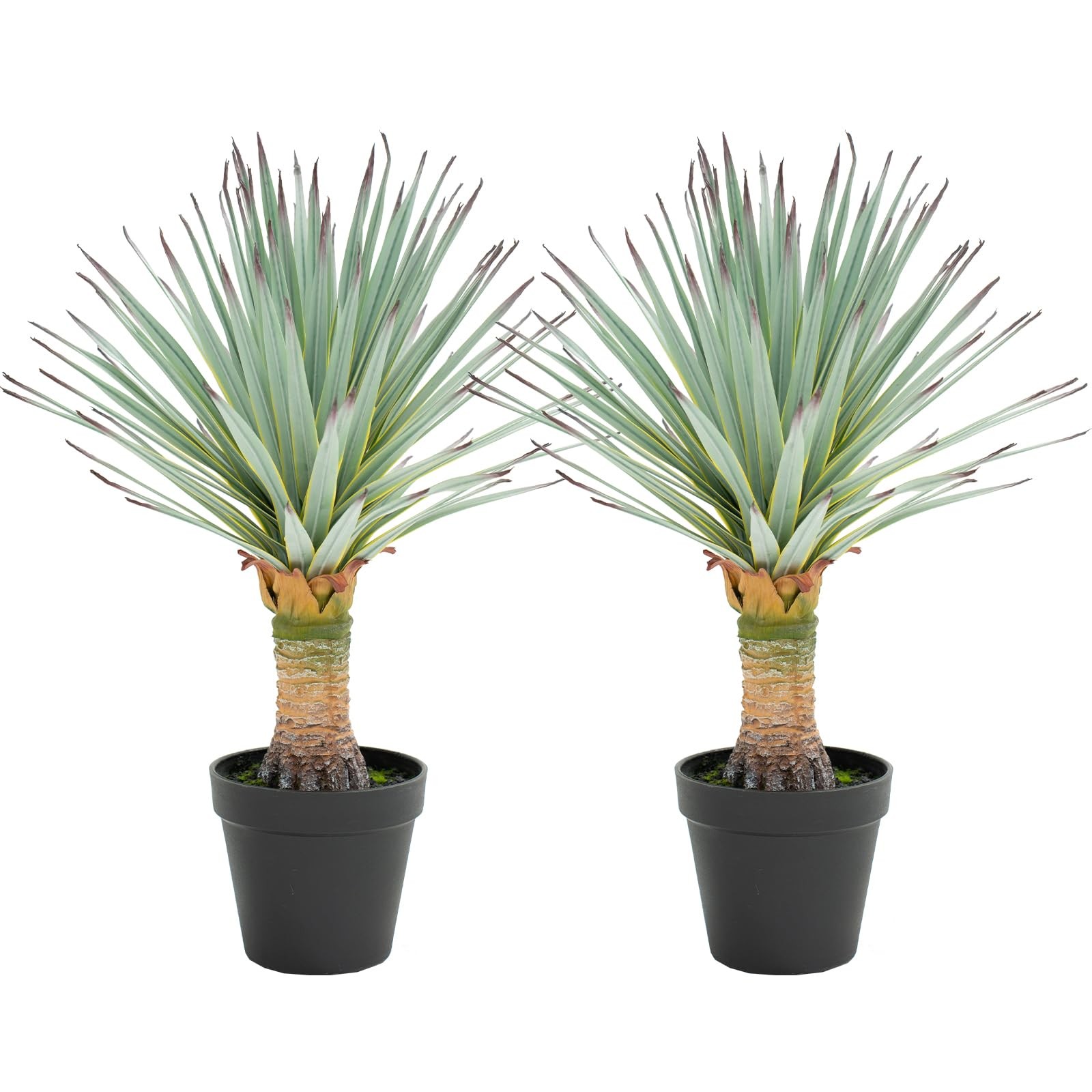 Best 17.7inch Artificial Agave Plant with 100 Leaves Faux Floor Large Fake Black