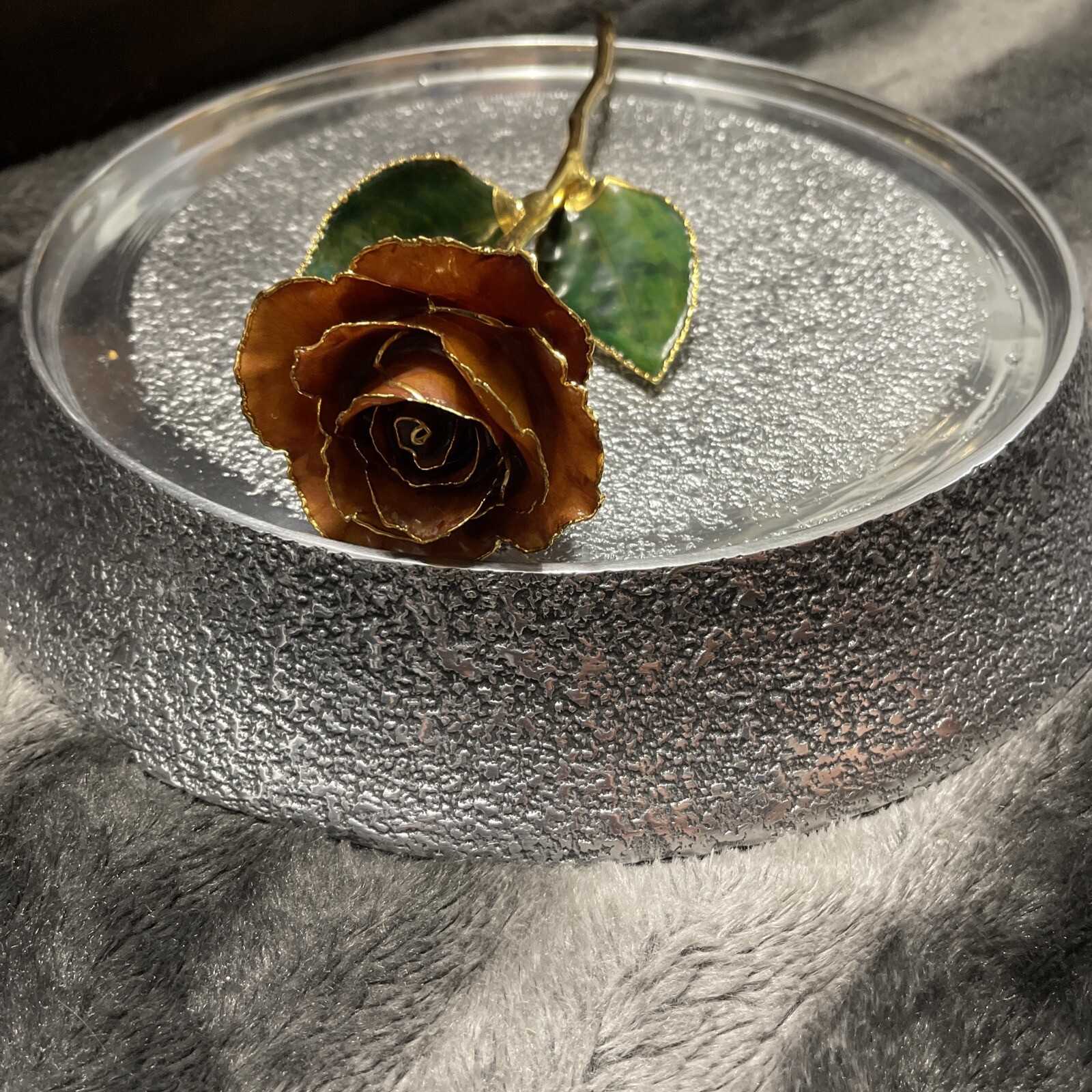 Real Rose Preserved And Dipped In 24 Kt. Gold