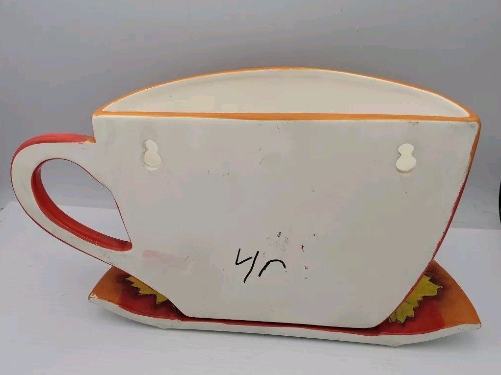 ANNE ORMSBY LARGE TEA CUP WALL VASE PLANTER BAUM BROS