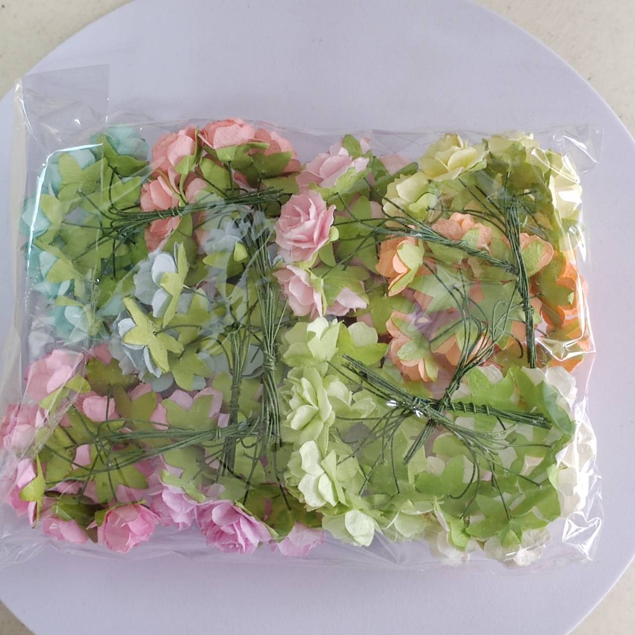 100 (10 color) Artificial Flowers Rose Flower Paper Flower size 23-25 mm