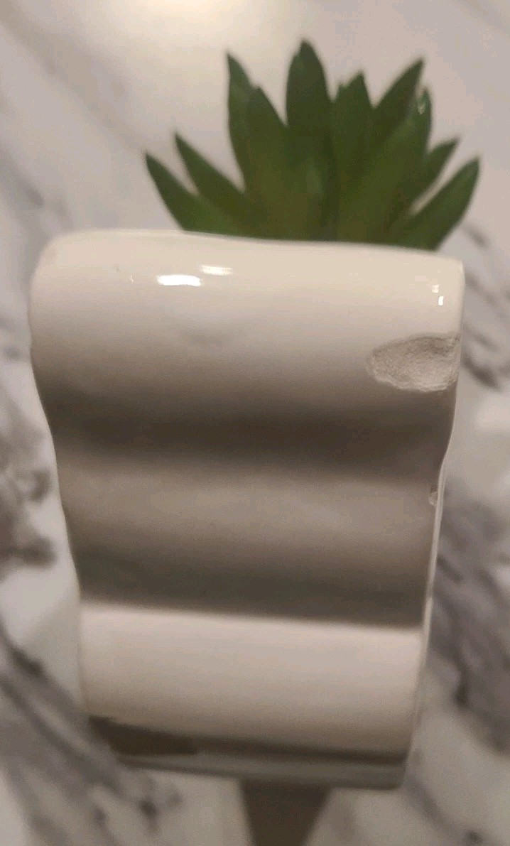 1 Pc Butterfly Planter Faux Succulent Gift (Some Chipping Wear)