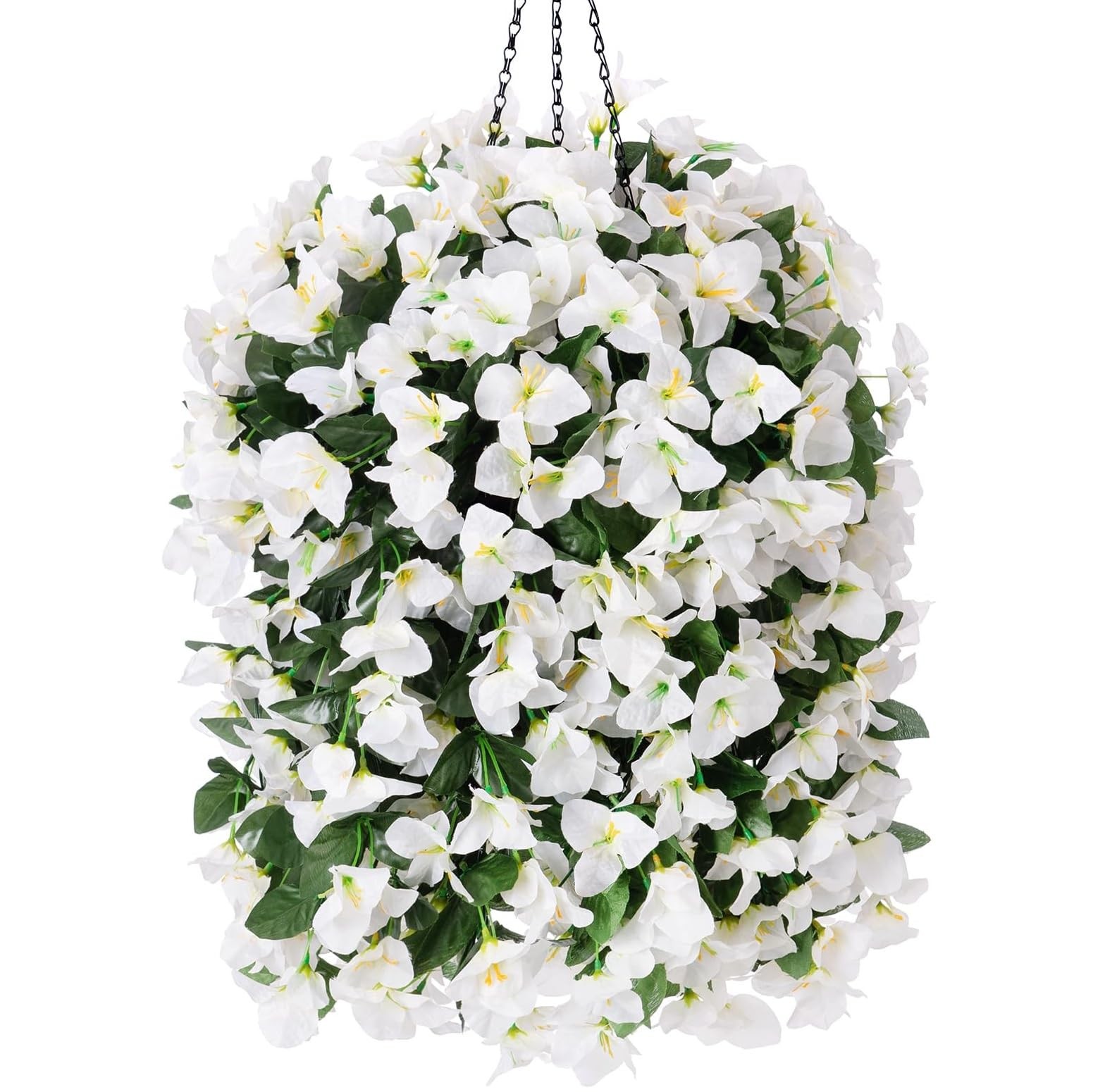 Artificial Bougainvillea Faux Flowers Plants Baskets for Outdoor Outside Deco…