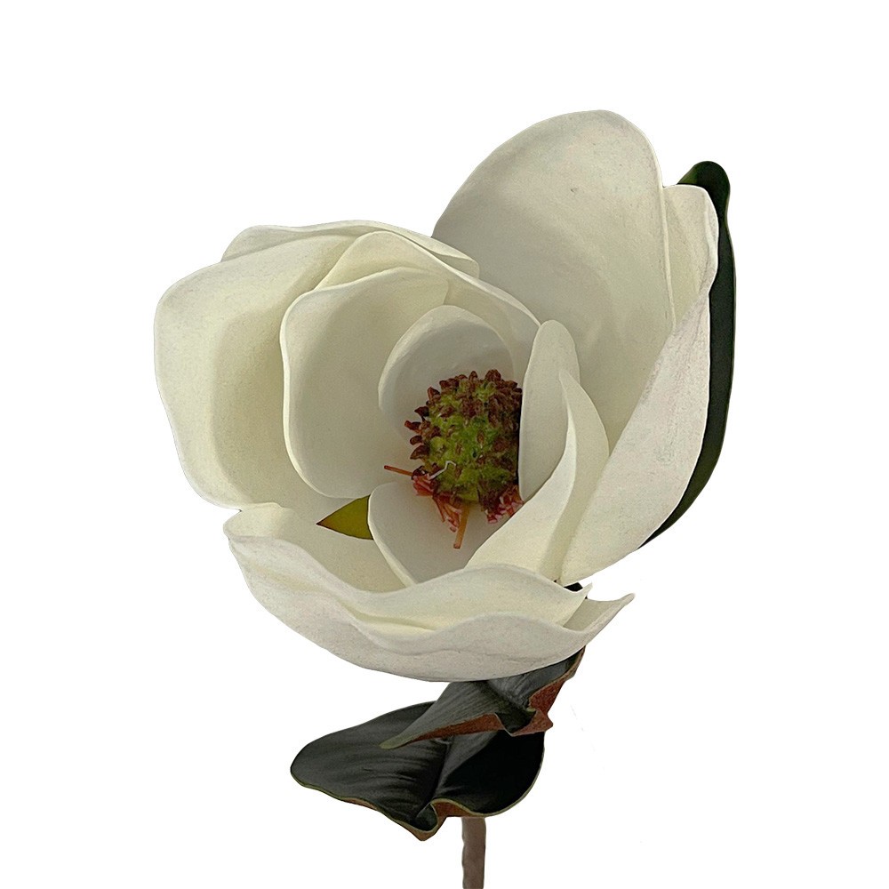 12 Pcs 32″ Real Touch Magnolia Stem Artificial Magnolia Flower Silk Floral