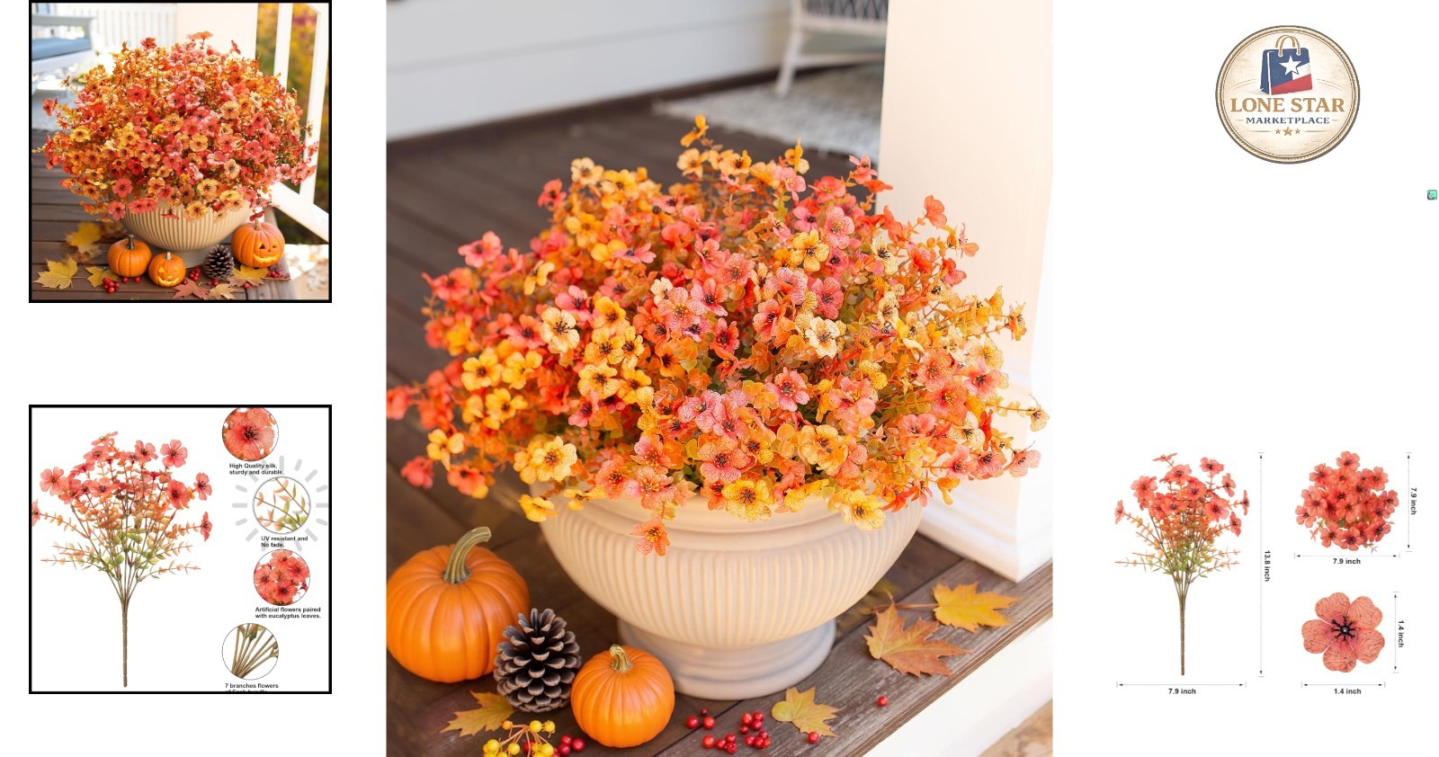 12 Bundles of Realistic Artificial Daisy Flowers with Eucalyptus for Fall Decor