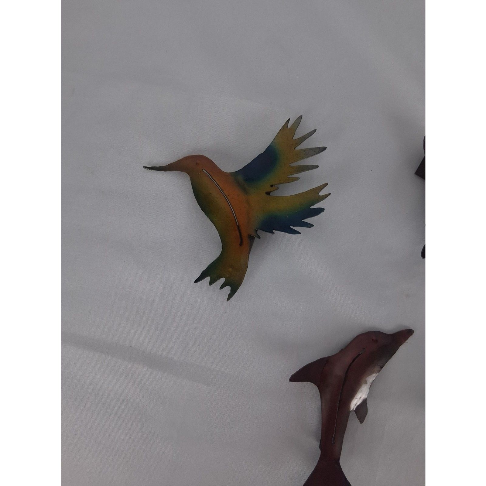 5 Colorful Metal Refrigerator Magnets Hummingbirds Butterfly Dolphin Stingray