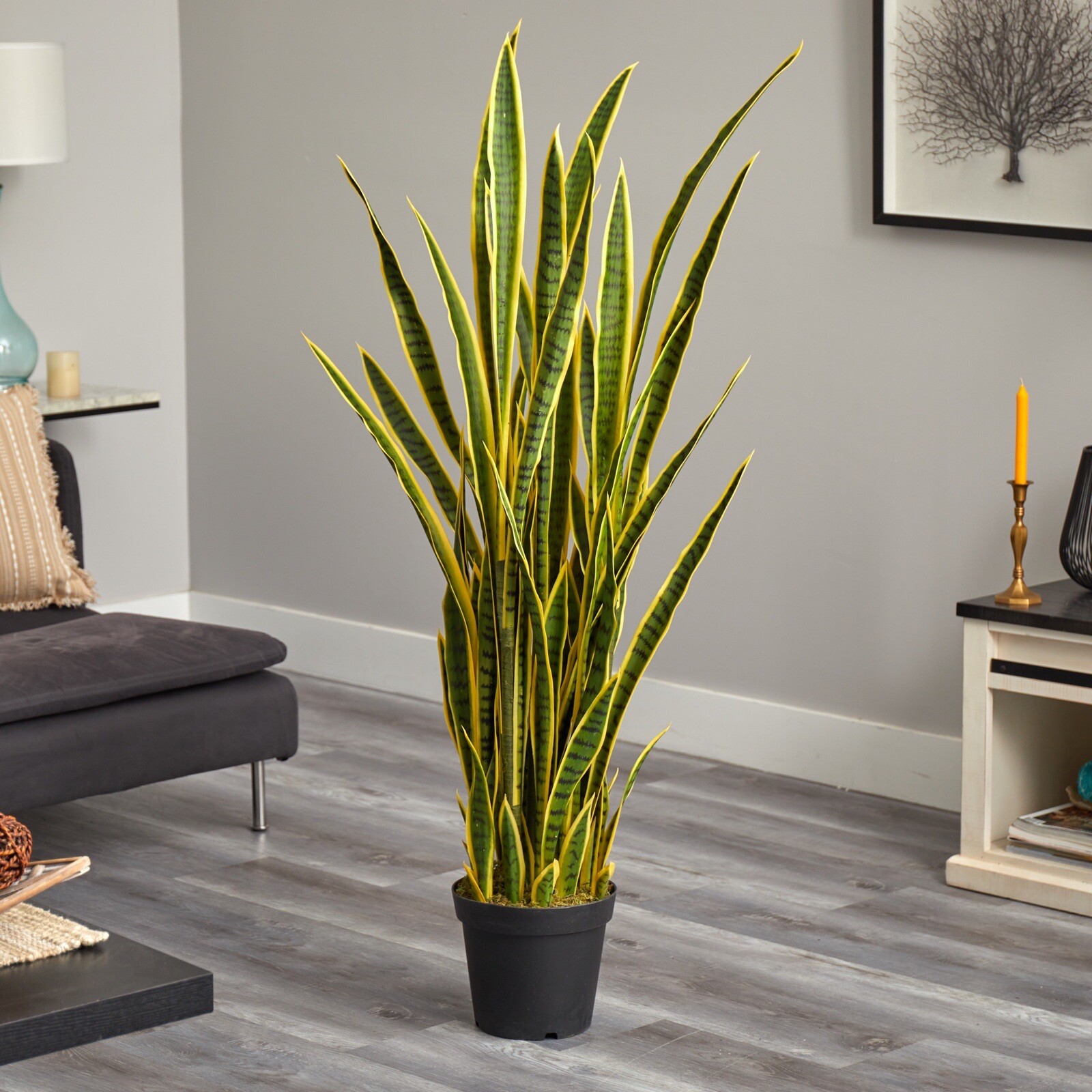 5’ Artificial Sansevieria Snake Plant Indoor/Outdoor (Real Touch). Retail $329