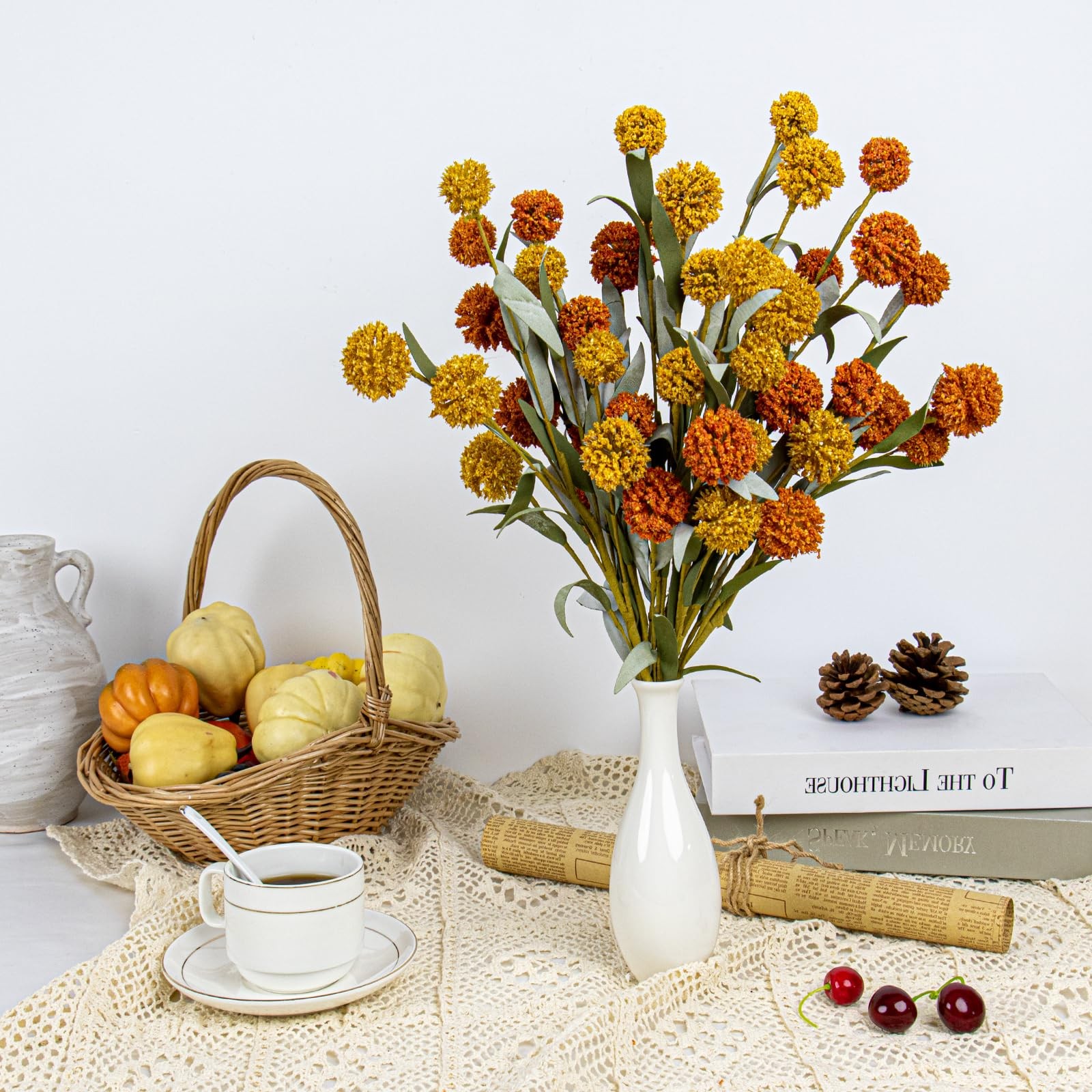 6 PCs Artifical Fall Flowers 17 Inches Fall Floral Picks Faux Autumn Branches…