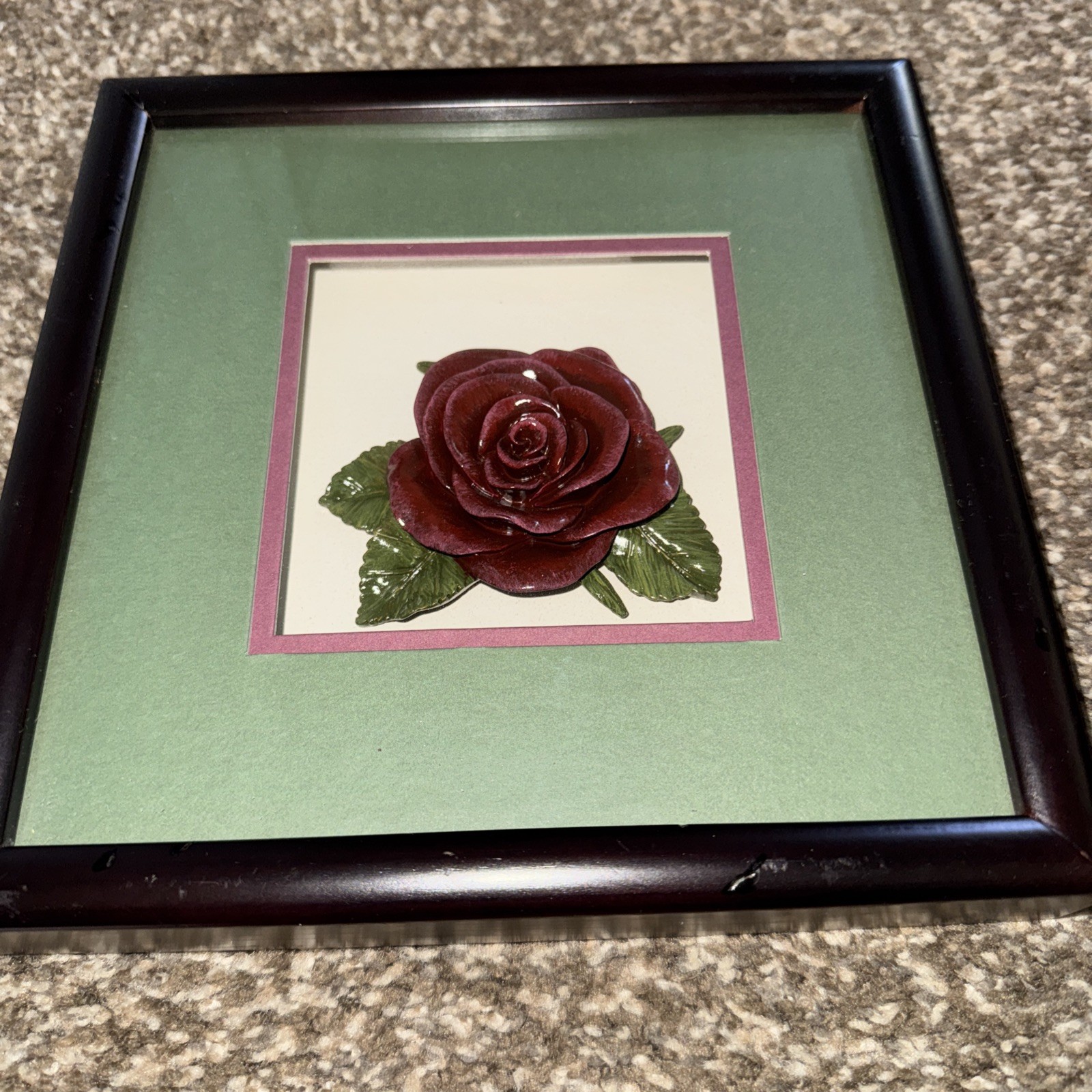 Bright Star Designs Porcelain Rose Shadow Box Wall Art Floral Decor