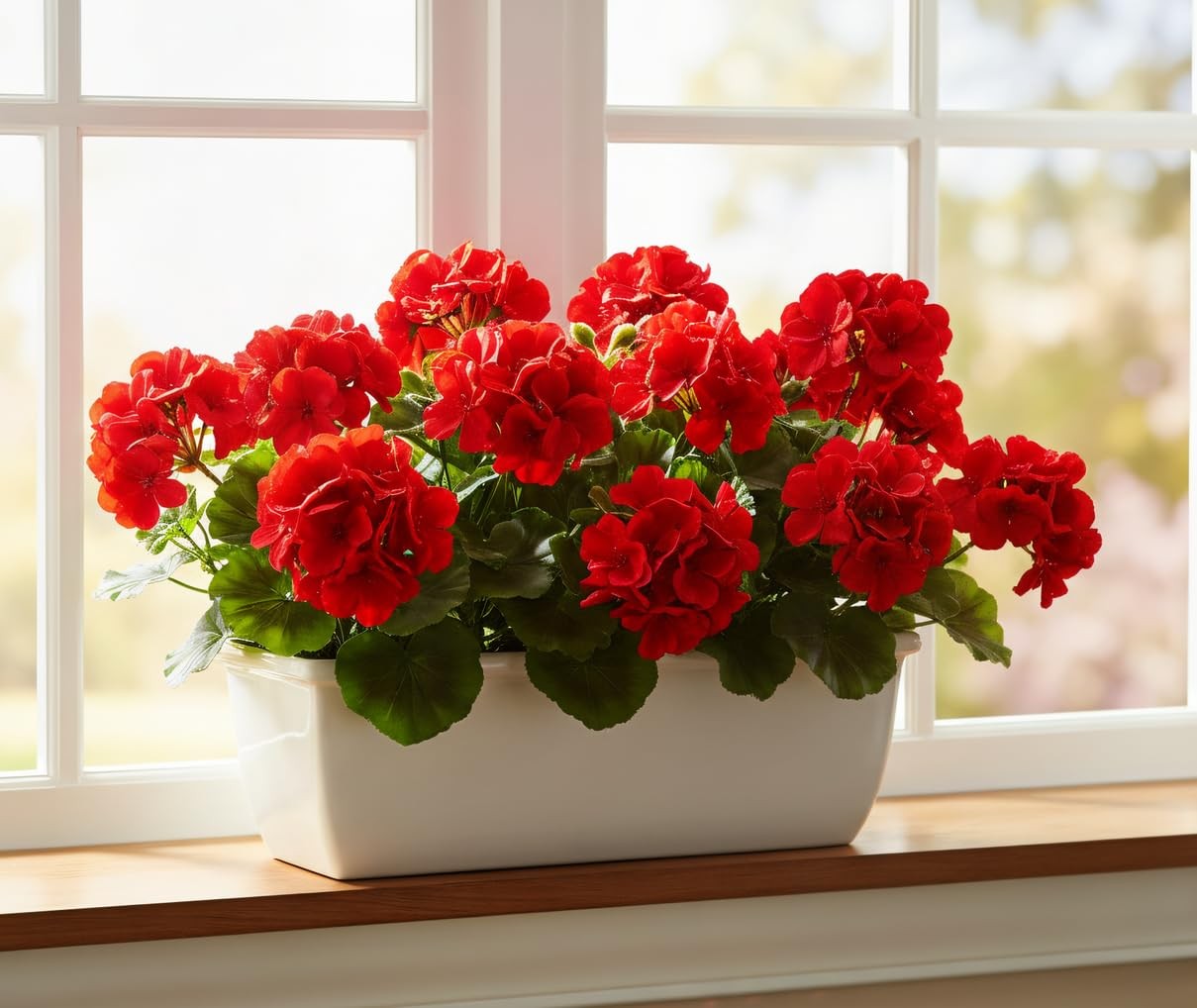 18” Artificial Geraniums Silk Flowers Plants Realistic for Home Outdoor Deco…