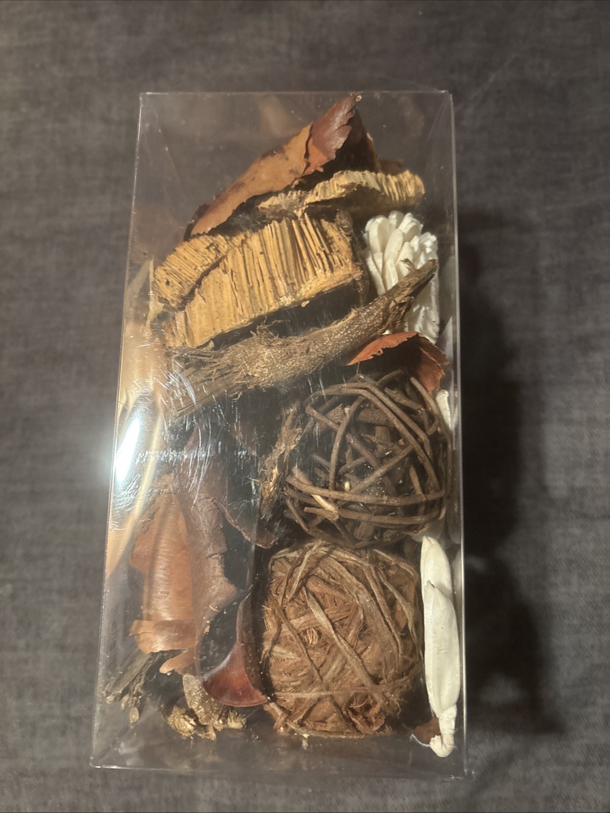 New Box Of Bloom Room Bowl Filler Wood Ivory Flowers Rattan Balls Dried Bark Etc