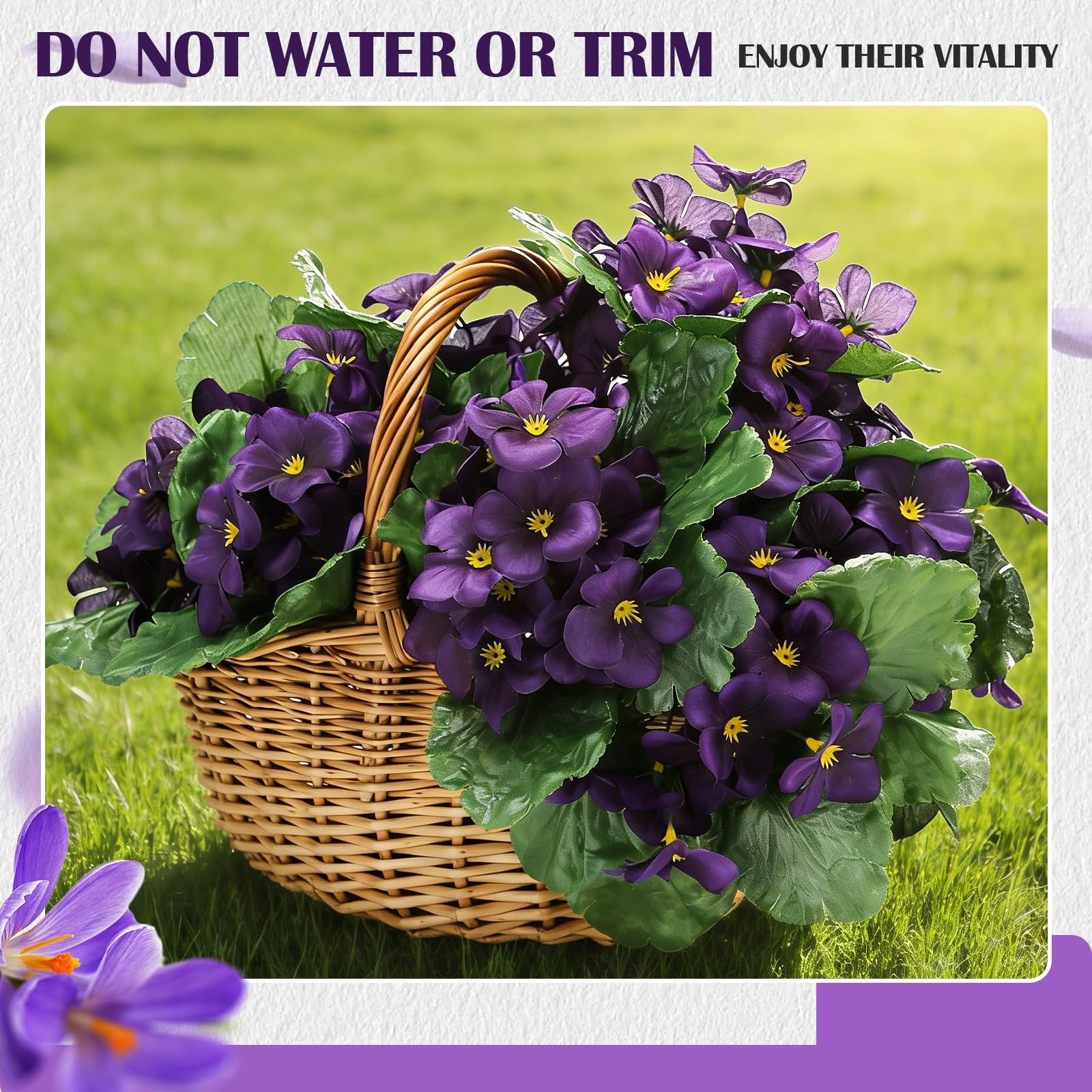 10 Pcs African Violet Artificial Plant Purple African Violet Individual 9 Inc…