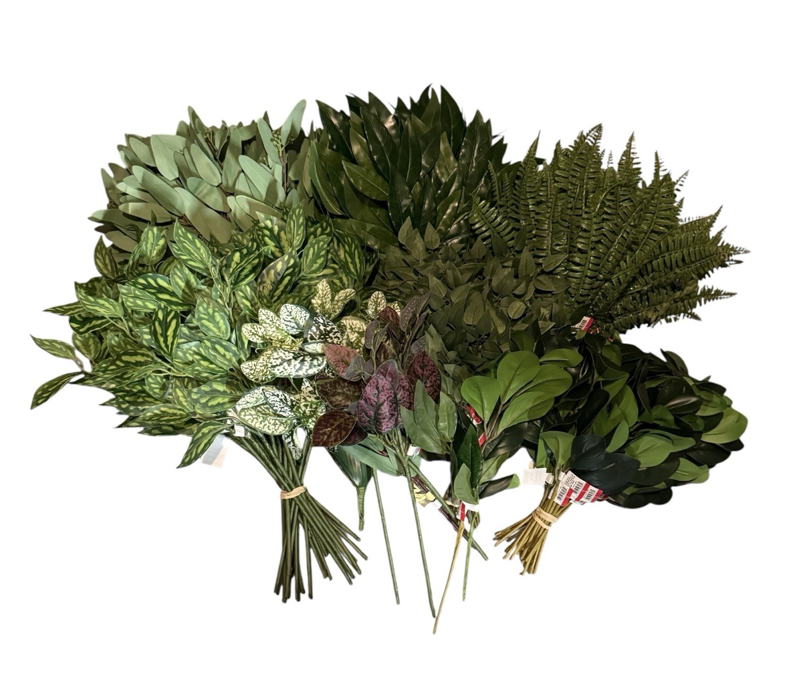 Green Artificial Leaves Stem Plastic Flower Cemetery Leaf Picks Home Over 175 Pc