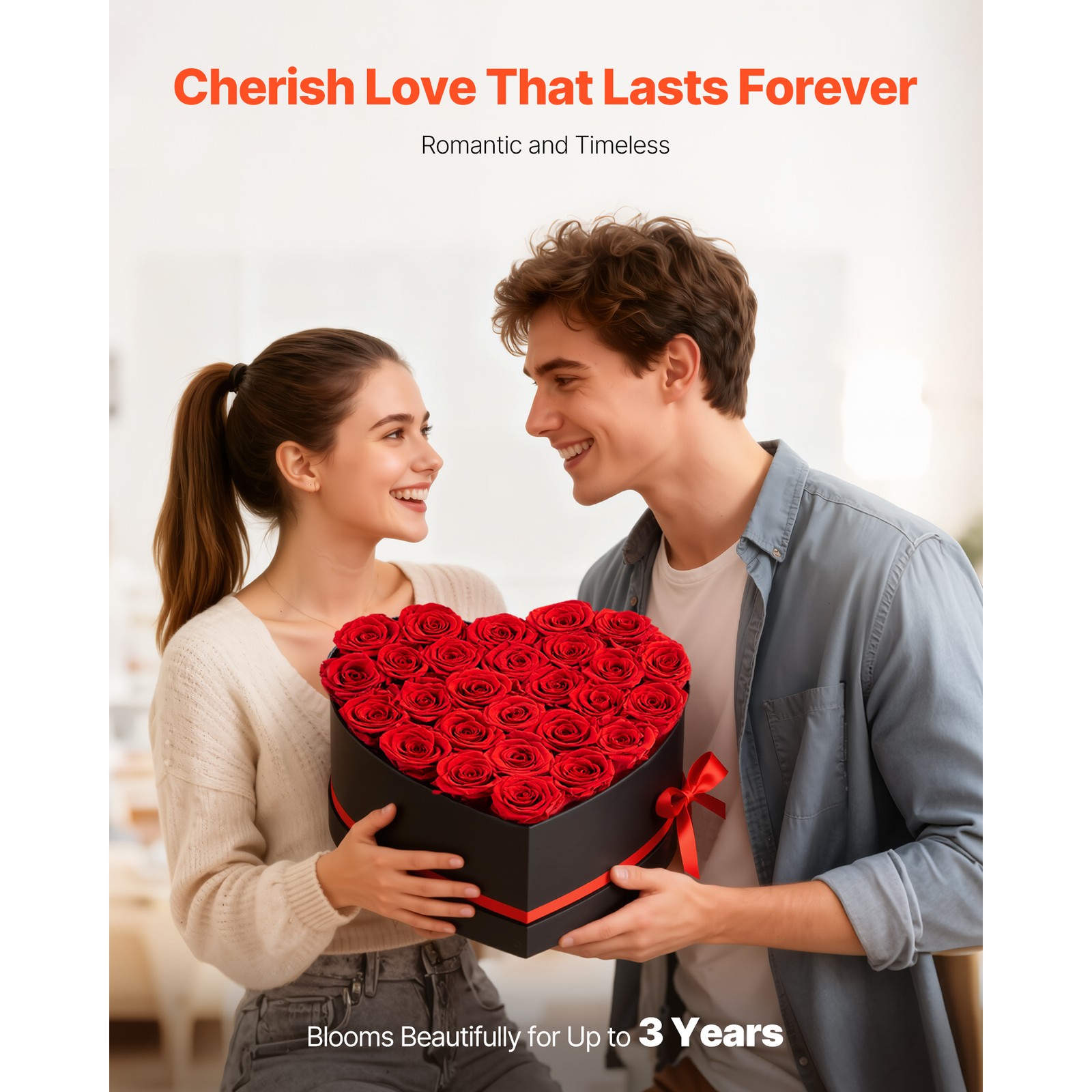 Uimoso 27 Preserved Roses in Heart-Shaped Box – Eternal Red Bouquet