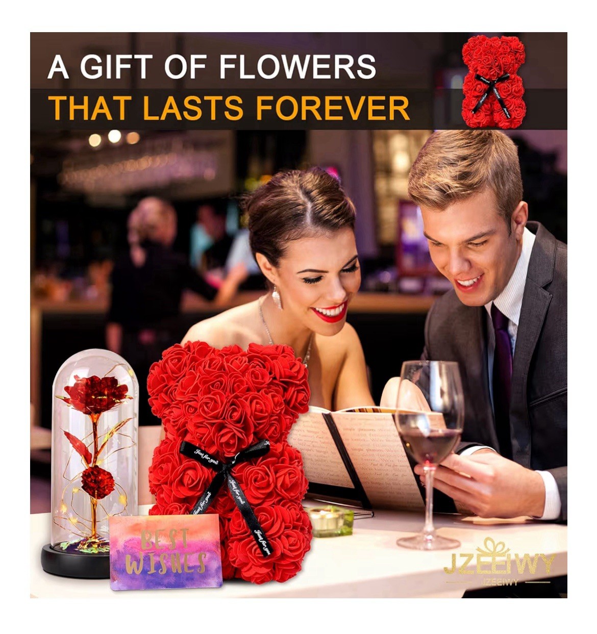 Valentine’s Day Romantic Gift For Her, Rose Teddy Bear For Girlfriend, Wife