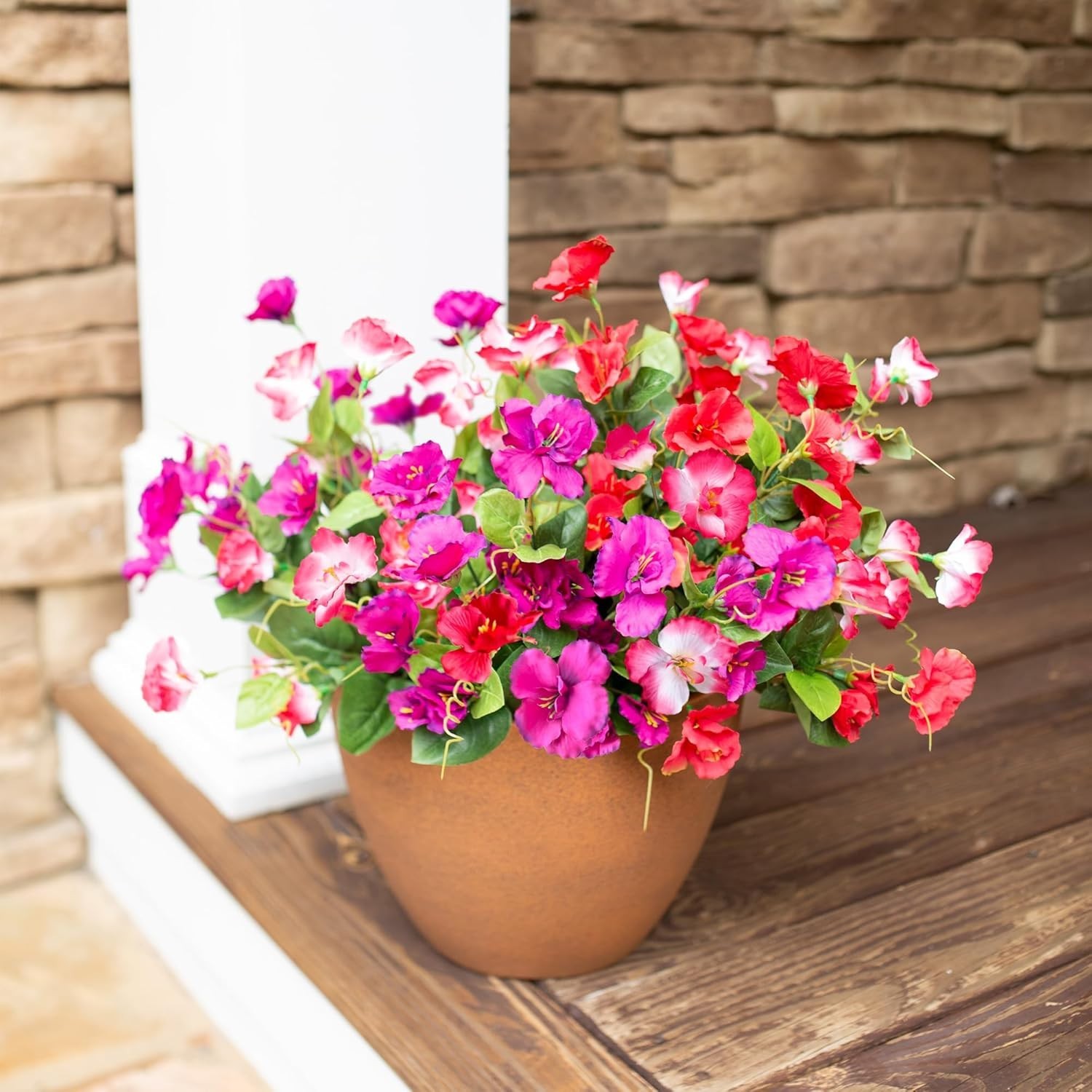 Hibiscus Artificial Flowers Plants for Outdoors Summer Decoration, 6 Bundles …
