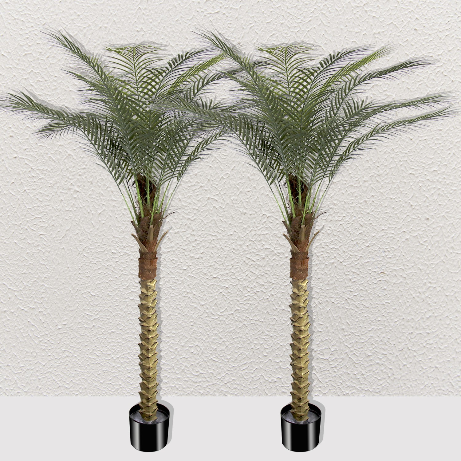 Artificial Palm Tree 210 cm with 18 Leaves, Set of 2 Tropical Home Decor