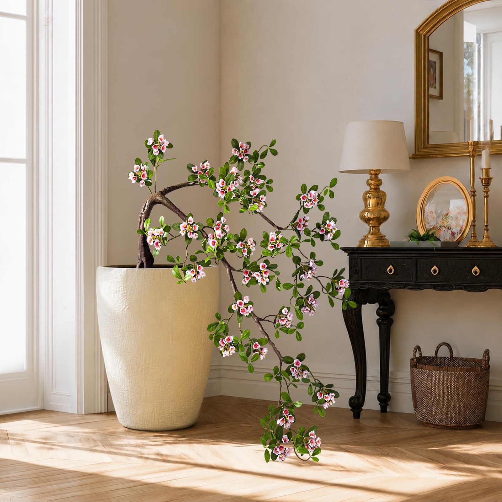 Artificial Topiary Trees for Outdoor Front Porch Door Front Porch Plants(Pink)