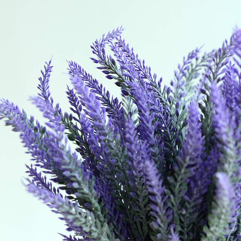 Artificial Flowers 12 Bundles Lavender Bouquet for Wedding Home Office Decora…