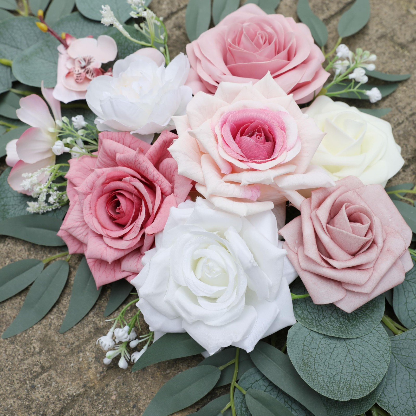Artificial Wedding Arch Flowers (Pack of 2), Dusty Rose Wedding Flowers for W…