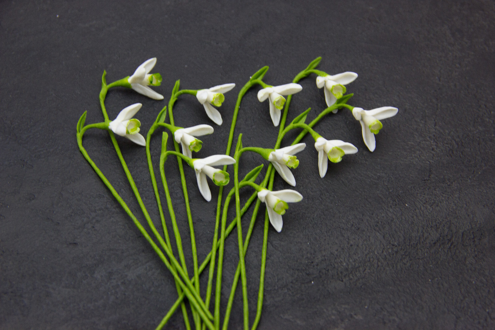 10pcs Snowdrop Flowers Polymer Clay Handmade Flowers Bridal Bouquet Wedding