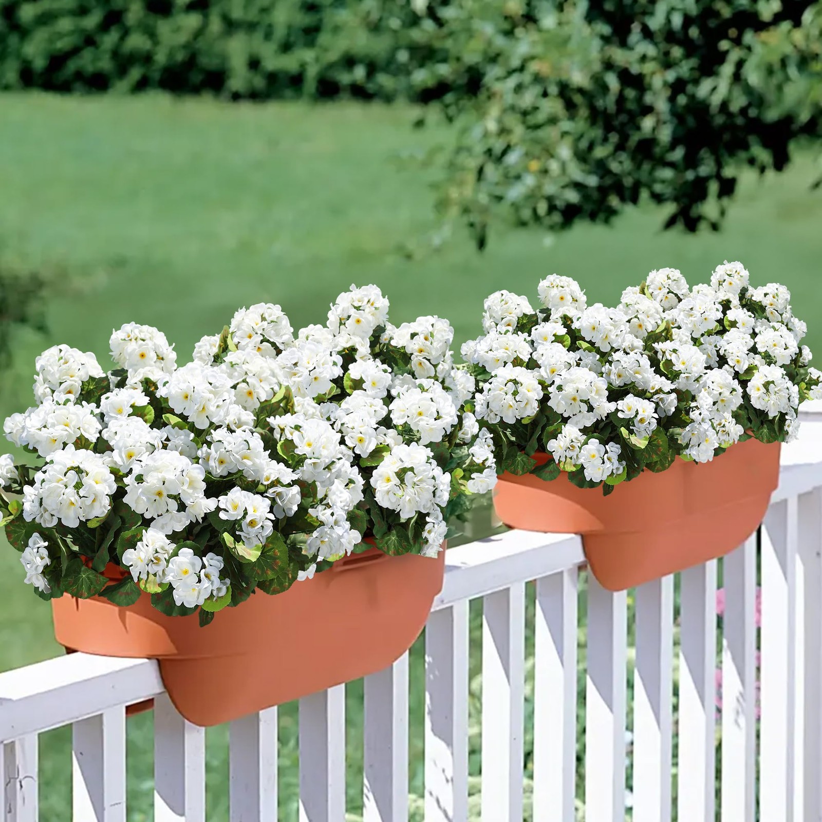 Best Artificial Geranium Fake Flowers for Outdoors Decoration, 6 Bundles Silk