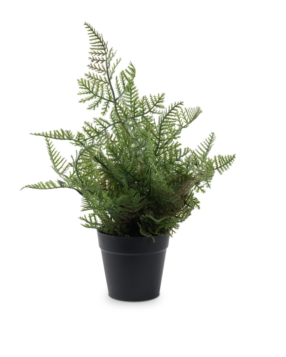 Sileasncei Artificial Fern Plant in Black Pot, 14 Inch Lifelike Fake Potted G…