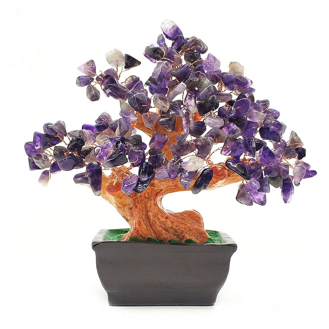 Feng Shui Quartz Crystal Money Tree Bonsai Style Decoration for Luck and Weal…