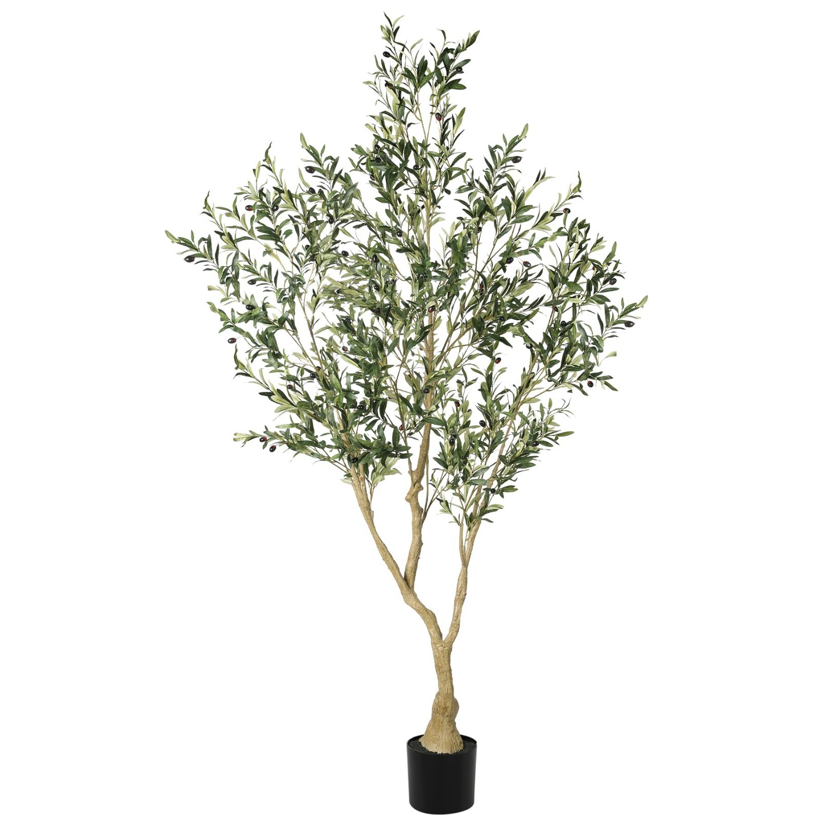 7ft Artificial Olive Tree – Lifelike Faux Plant with Large Branches & Fruits for