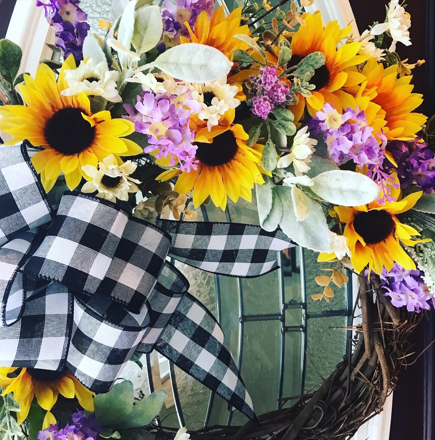 Fall Farmhouse Sunflowers Wildflowers Grapevine Wreath for Front Door Entry
