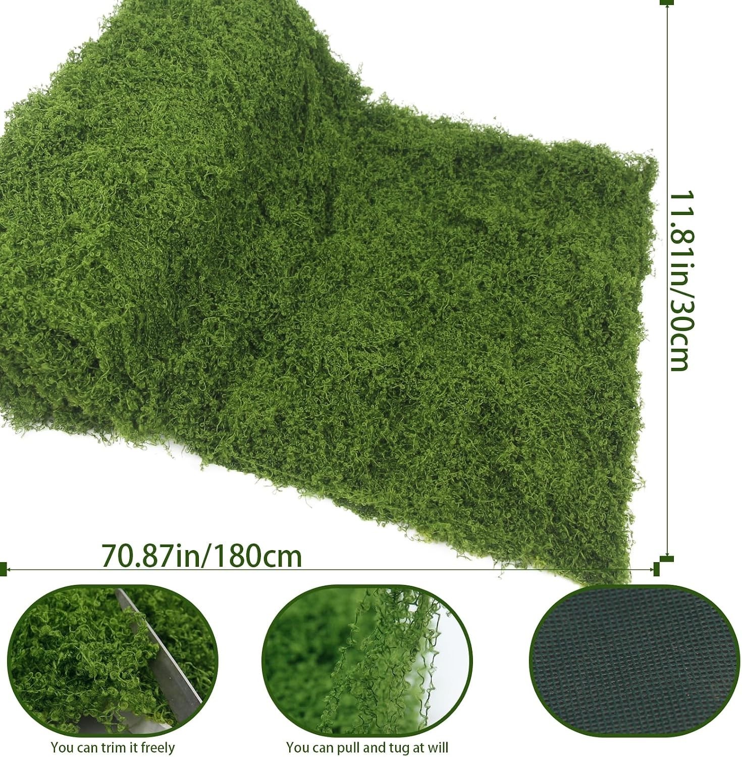 Durable 12×71” Artificial Moss Carpet for Elegant Centerpieces & Crafting