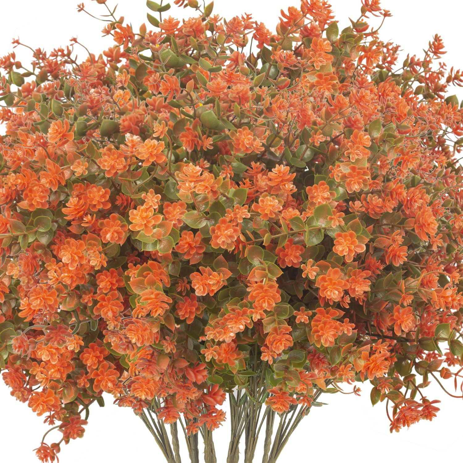 12 Bundles Artificial Fall Flowers for Outdoors, Artificial Plants UV Resista…