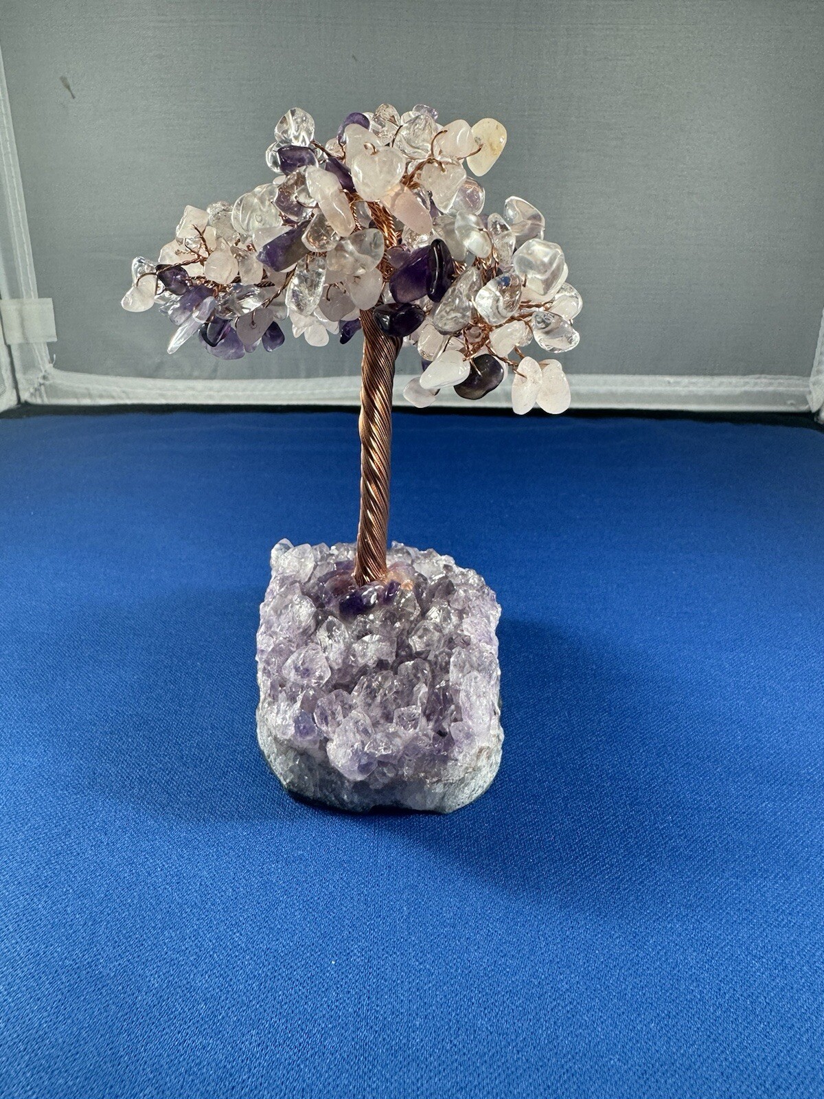 Unique Natural Amethyst Healing Crystal Money Tree on Amethyst Cluster Geode