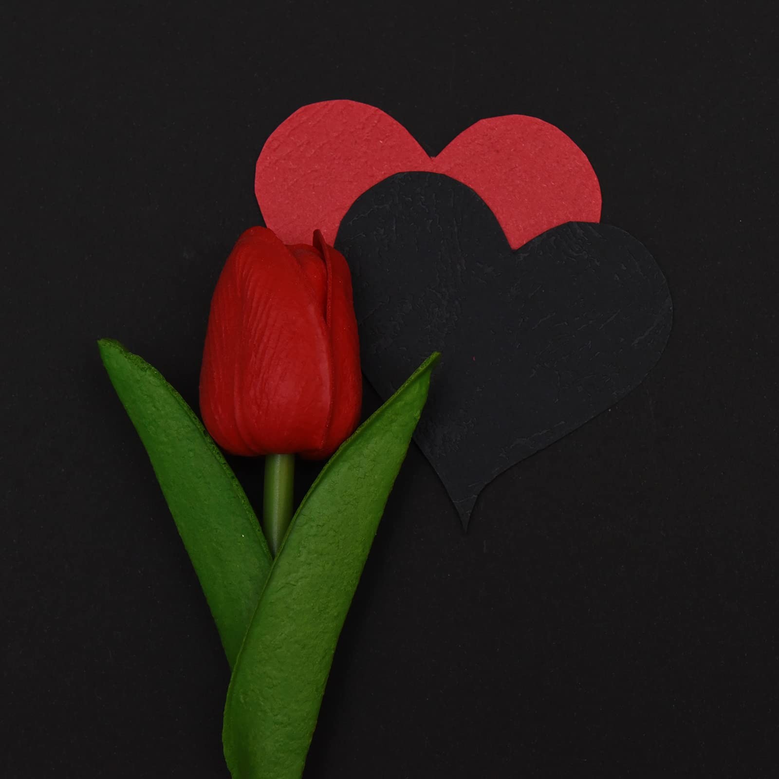 20 Pcs Artificial Red Tulip Flowers Faux Tulip Stems PU Real Touch Tulips 13.7 T