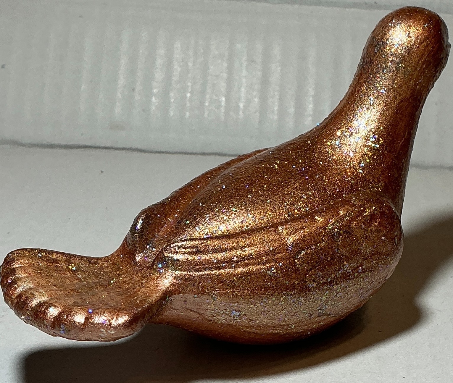 Rose Gold glittery dove figurine
