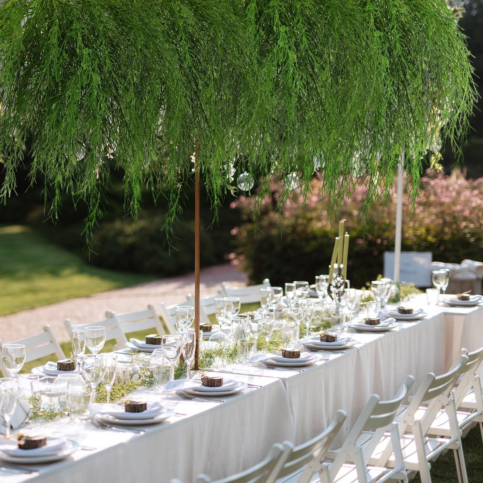 12 Pcs Artificial Asparagus Fern 24 Inch Faux Fern Garland for Wedding Arch G…