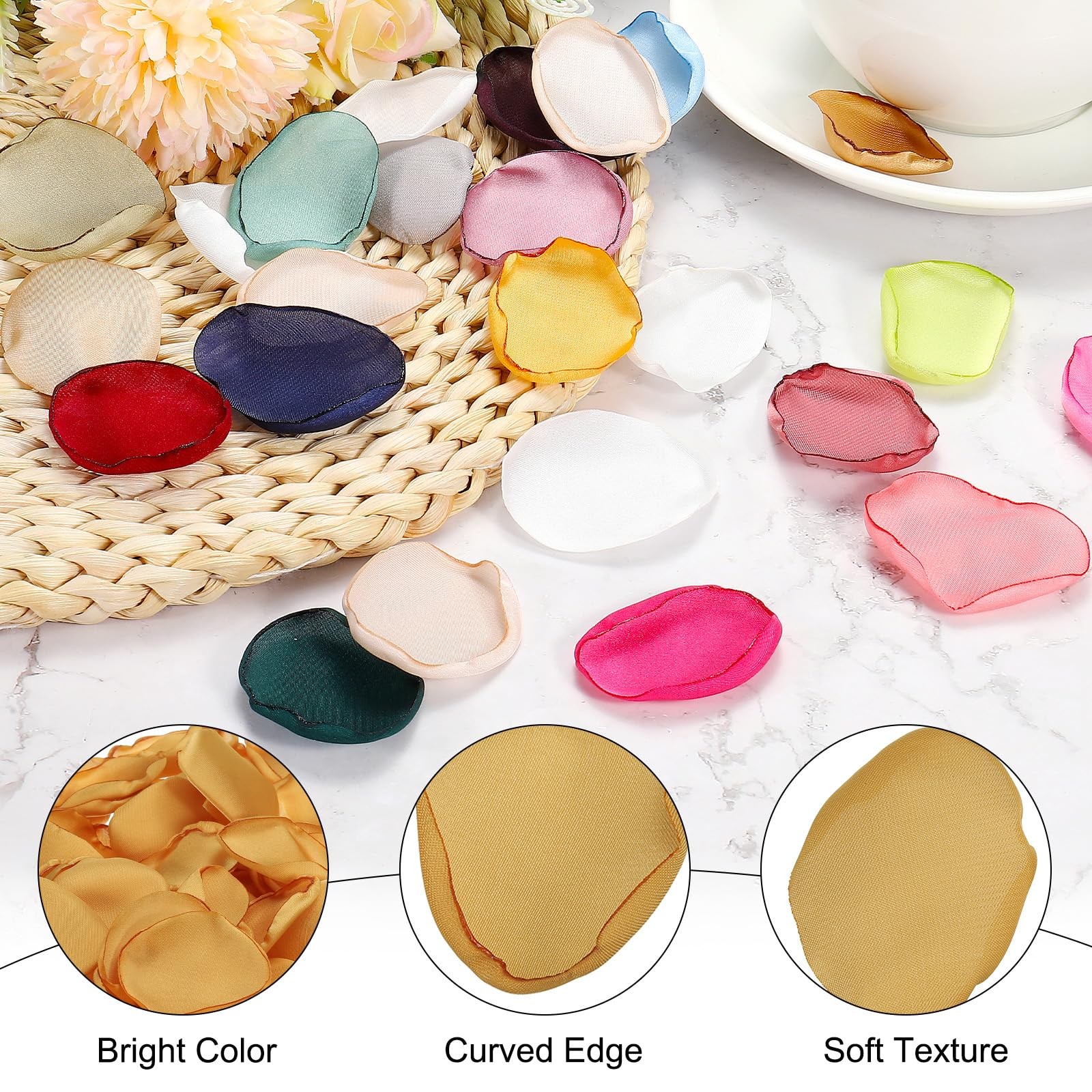 Silk Rose Petals, 400 Pcs Artificial Flower Petals Fake Rose Petals for Weddi…