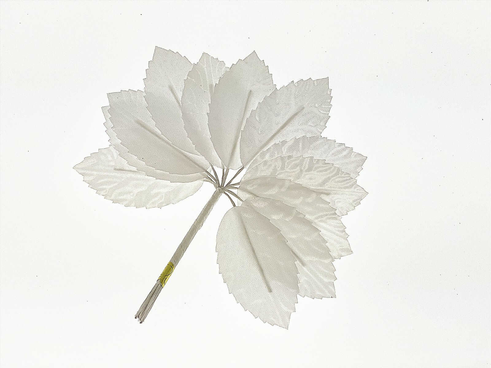 Silk Leaf Green/White Artificial Leaves DIY Corsage Boutonniere Accessory Flower