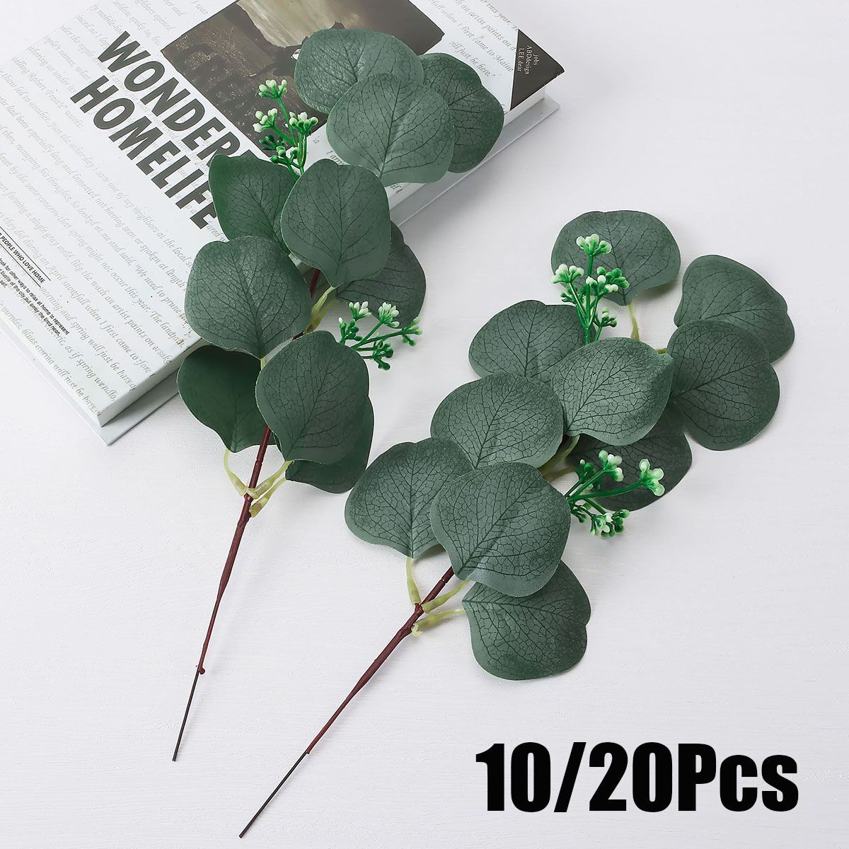 10/20x Artificial Eucalyptus Leaves Wedding Brooch Decorative Flower Home Decor