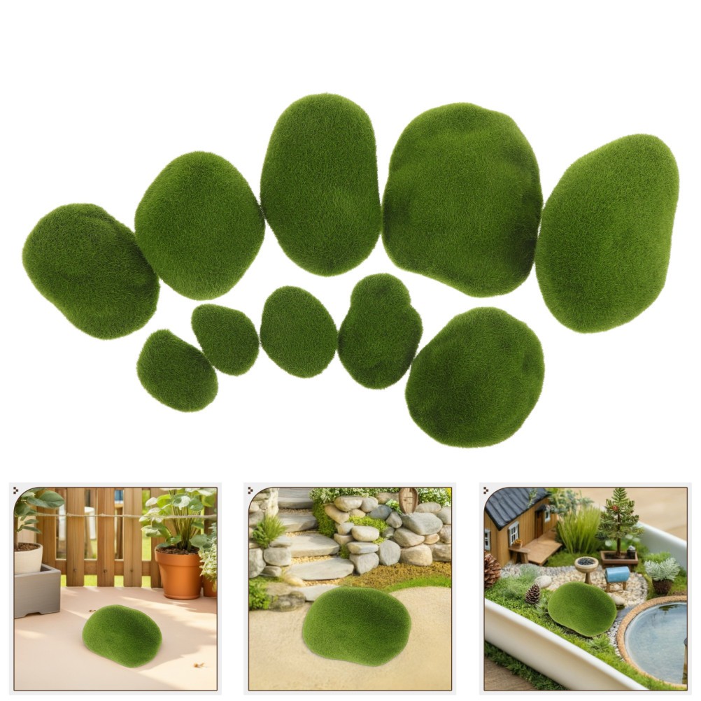 20 Pcs Artificial Moss Stone Rocks Craft Aquarium Landscape