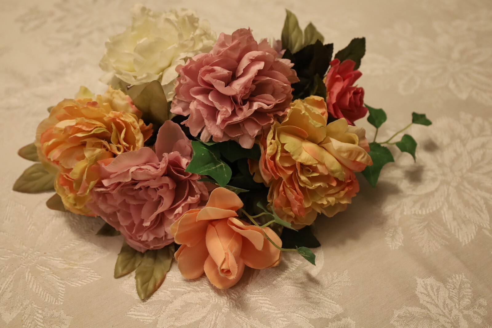 Spring Floral Silk Flower Arrangement for Door Hanger or Wall or Office Cubicle