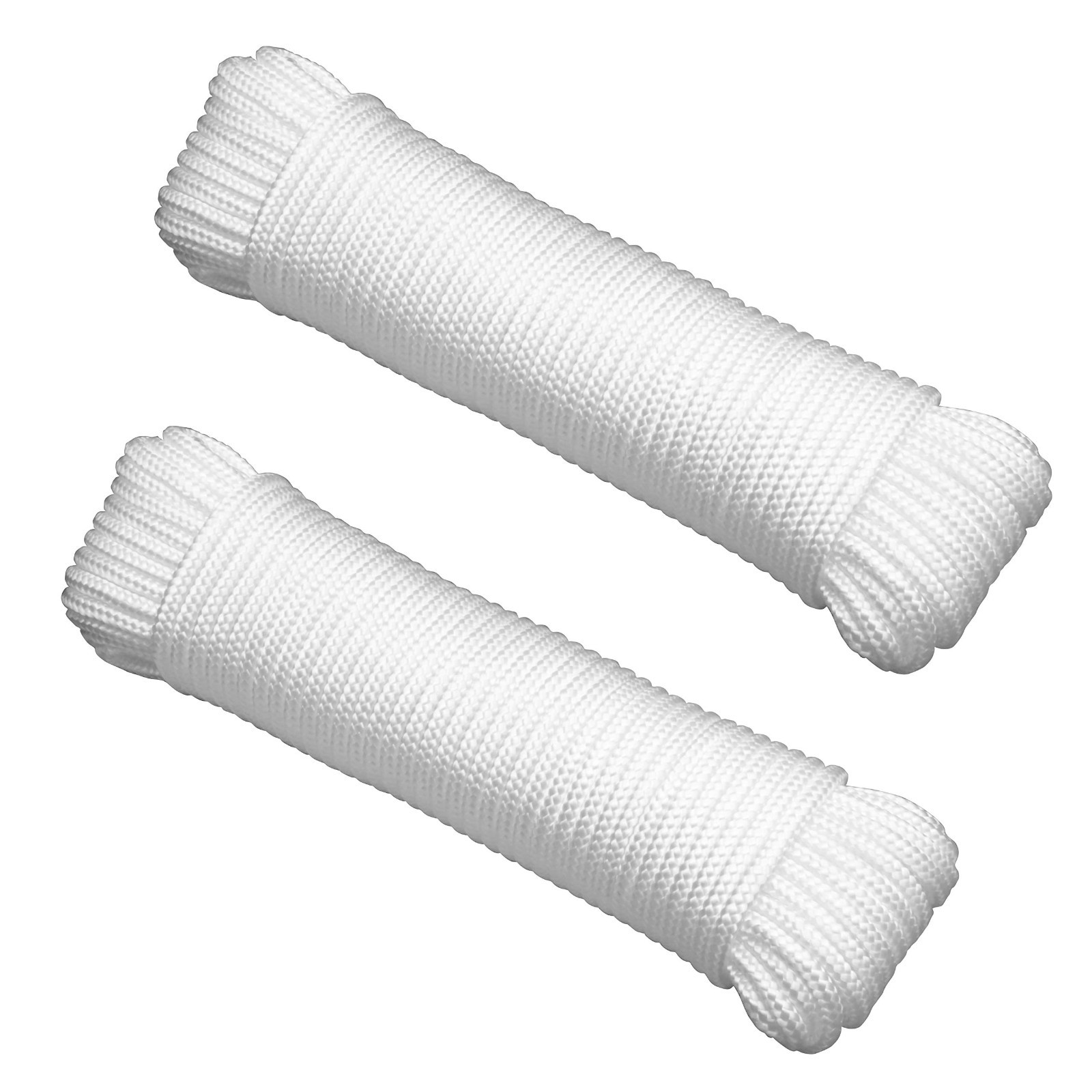100′ UV Resistant White Rope 2-Pack, Ideal for Flag Poles, Clotheslines, Camping