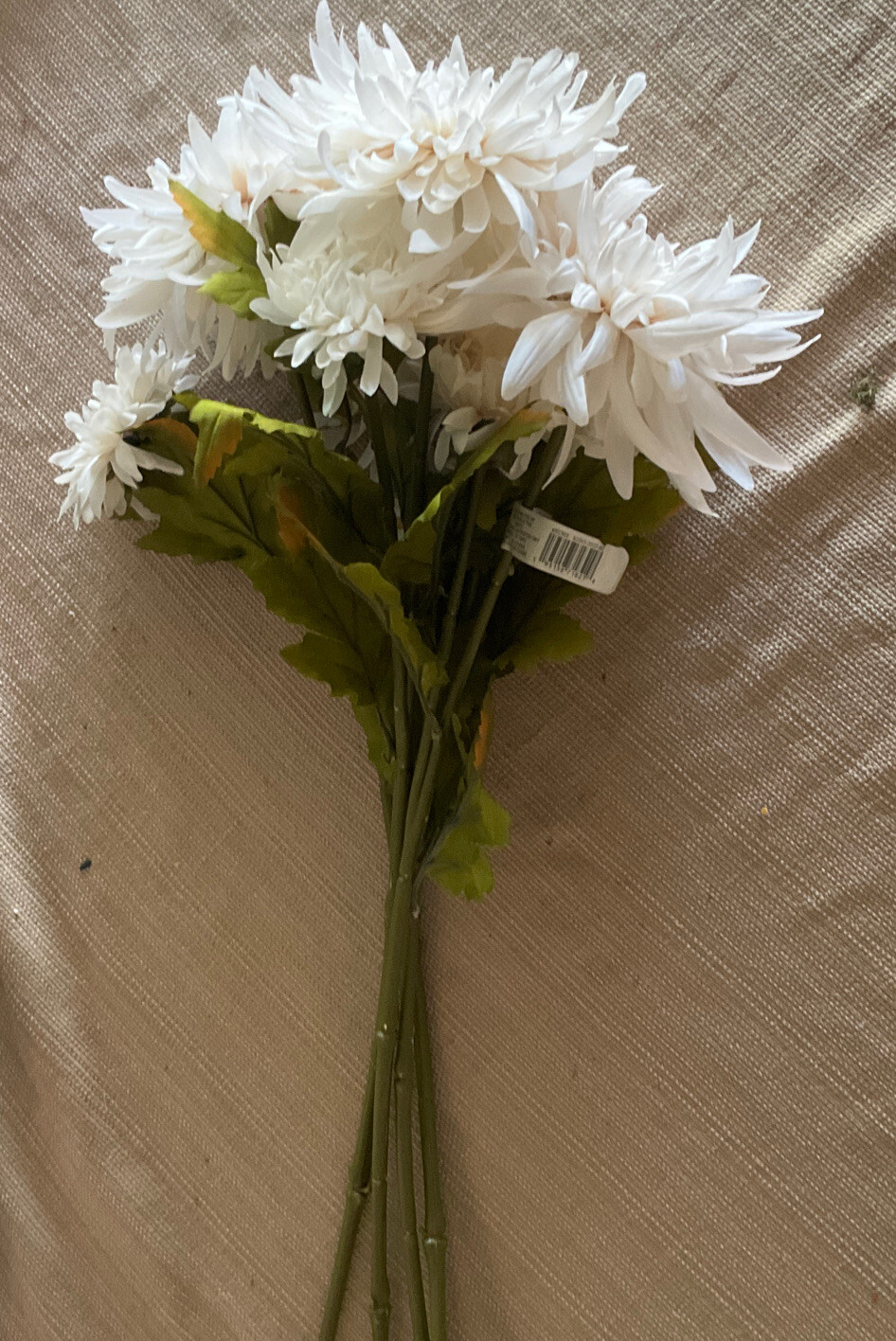 Lot 4 Mums Chrysanthemums Stems Artificial Silk Flowers Fall Bouquets 30” Cream