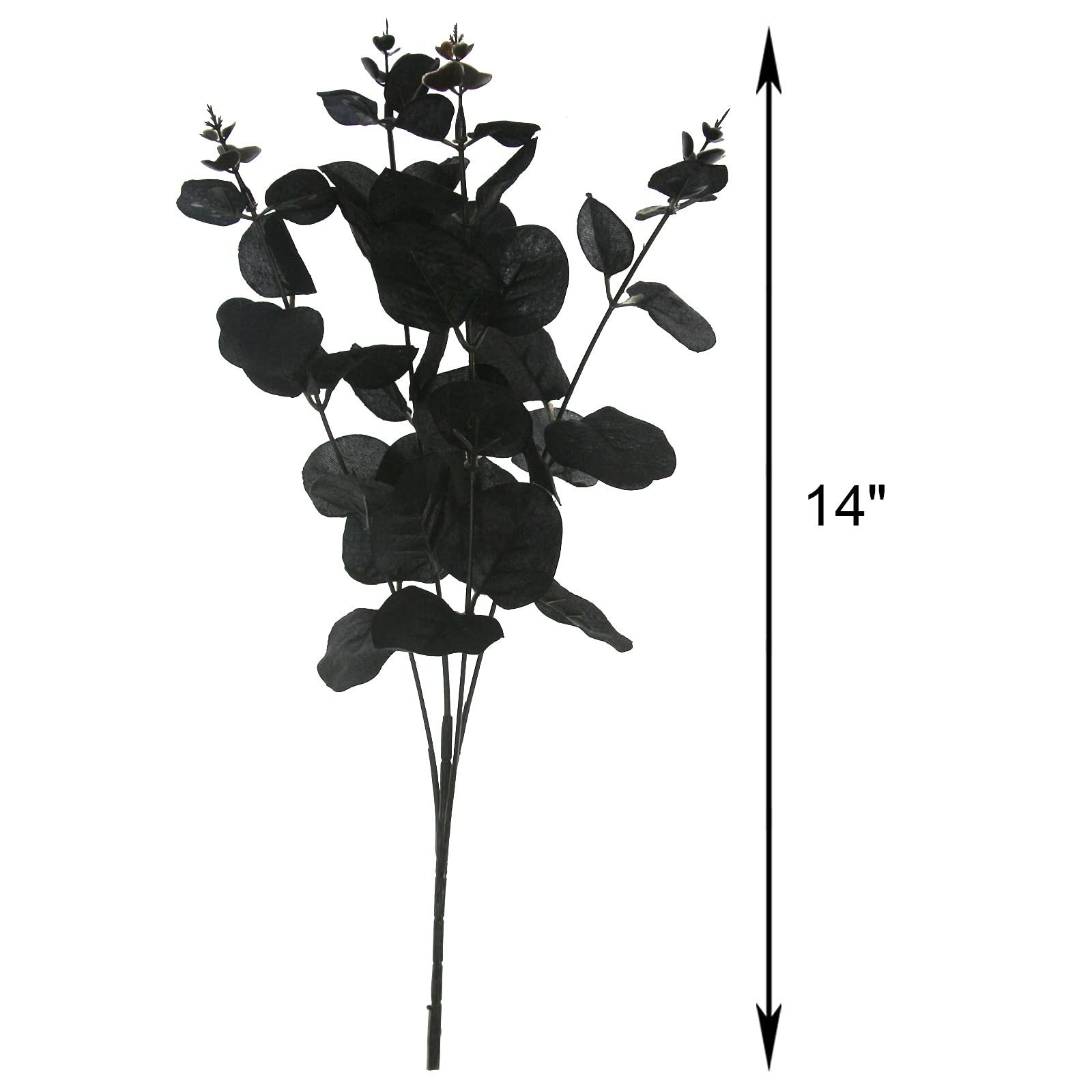 Tinsow 10 Pcs Black Artificial Eucalyptus Branches Stems Faux Eucalyptuses Real