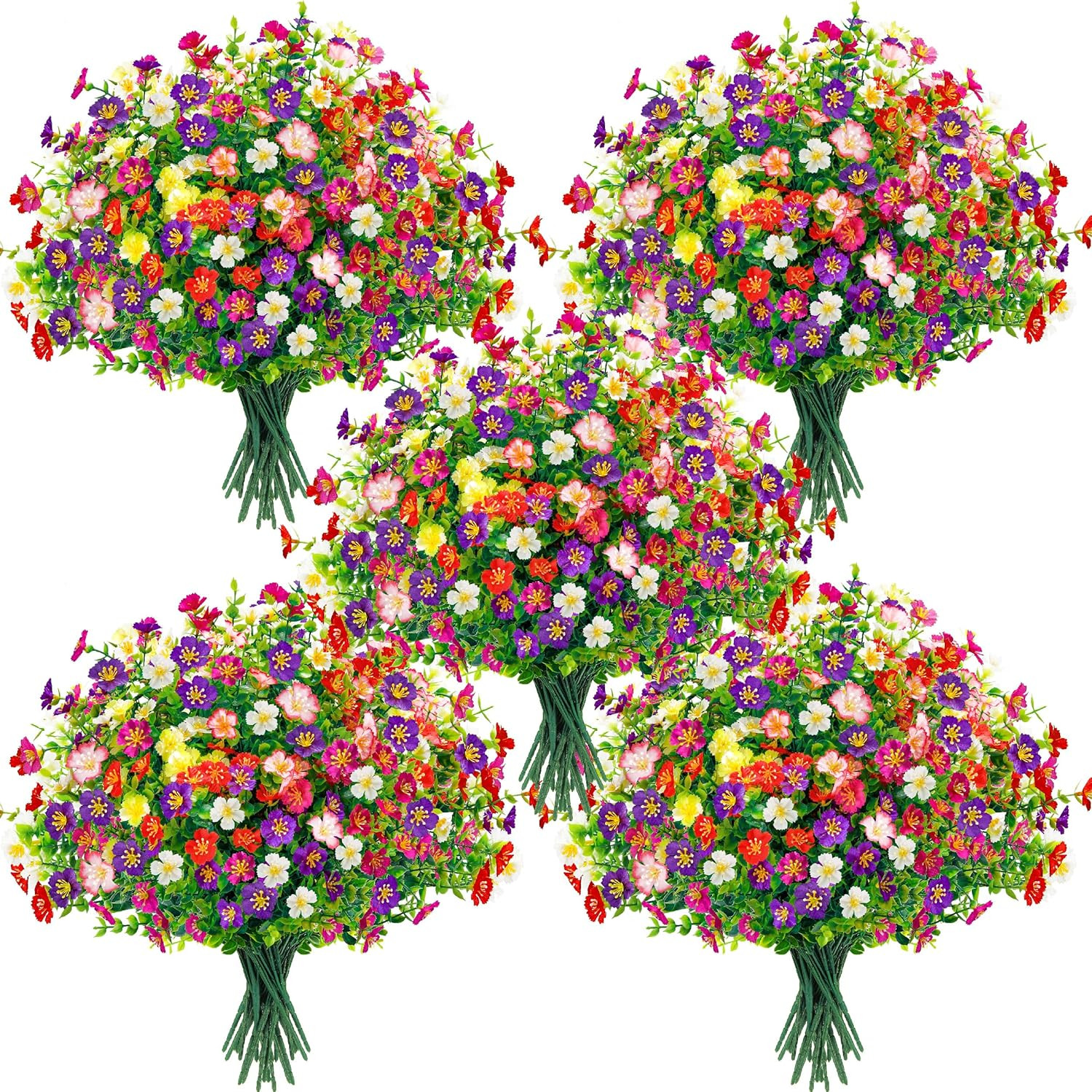 24 Bundles Fake Flowers Artificial Dasiy Faux Flowers Bulk for Outdoor Spring Ga