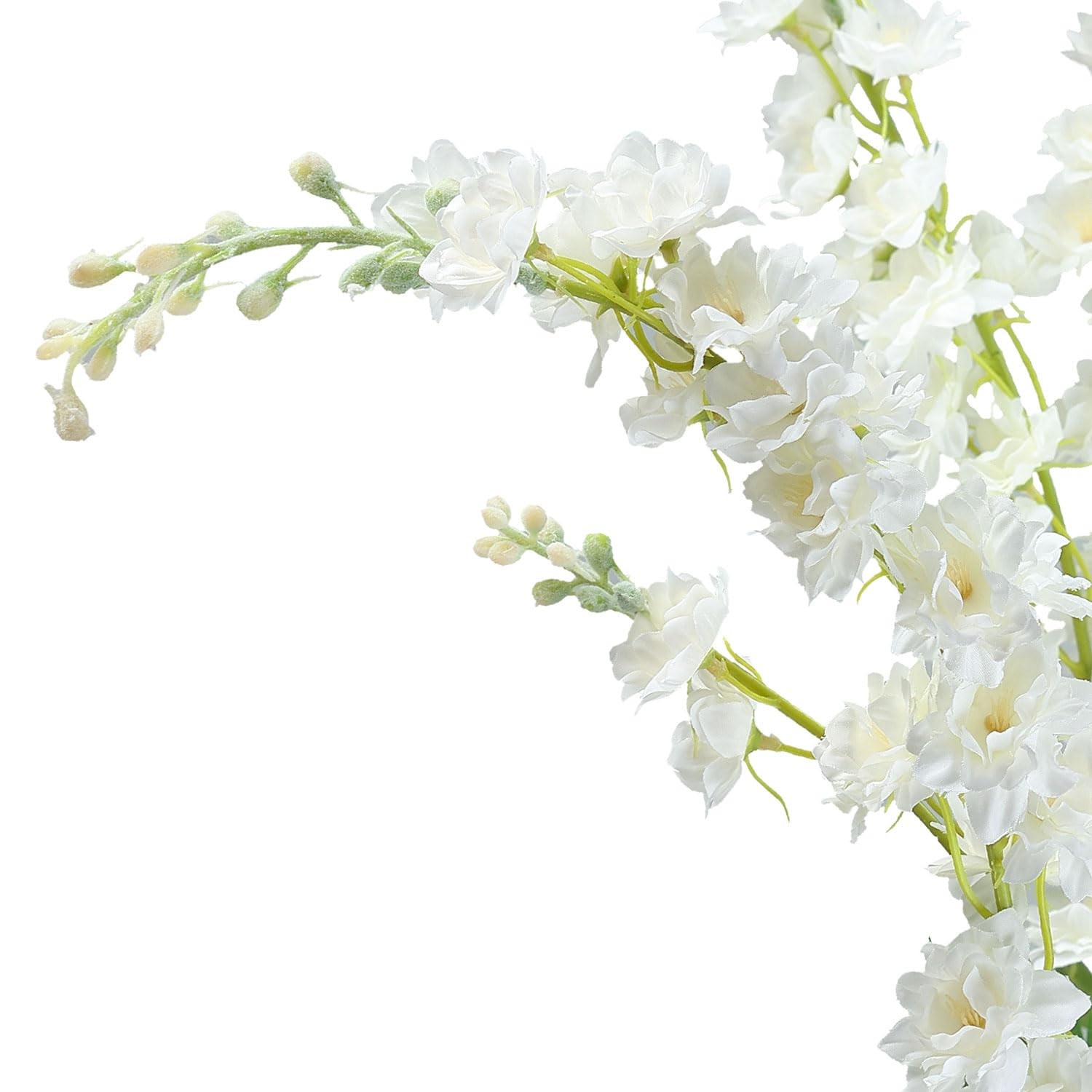 5Pcs Delphinium Artificial Flowers, 33″ Long Stem Silk Flower Tall Fake White