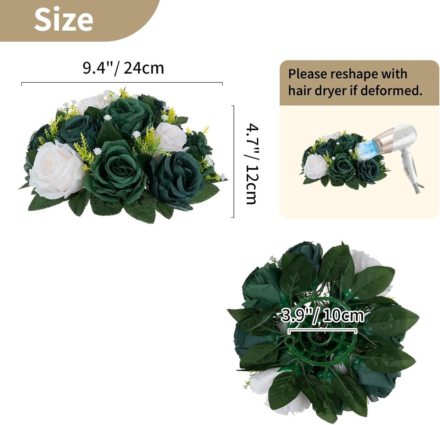 Ready-to-Use Silk Flower Balls – 2 Pcs Decorative Centerpieces for Any Occasion