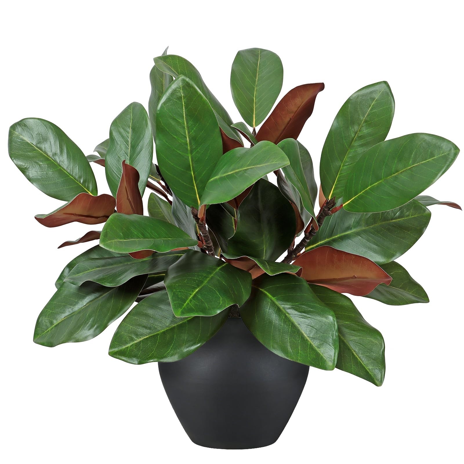 6 Pcs Artificial Magnolia Leaves Branches 18inch Faux 3D Real Touch Magnolia …
