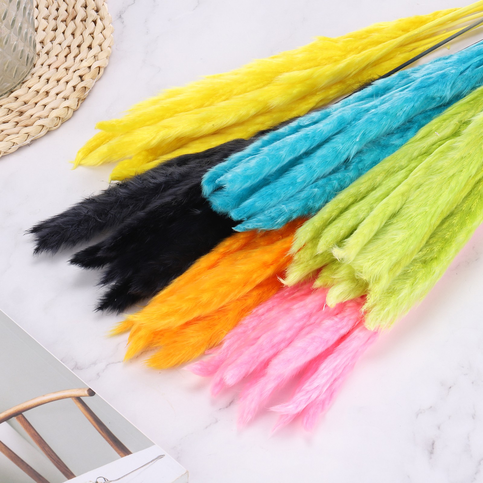 Orange Pampas Grass Decor, 30PCS 17 Inch(Length) Pampas Grass Bundle