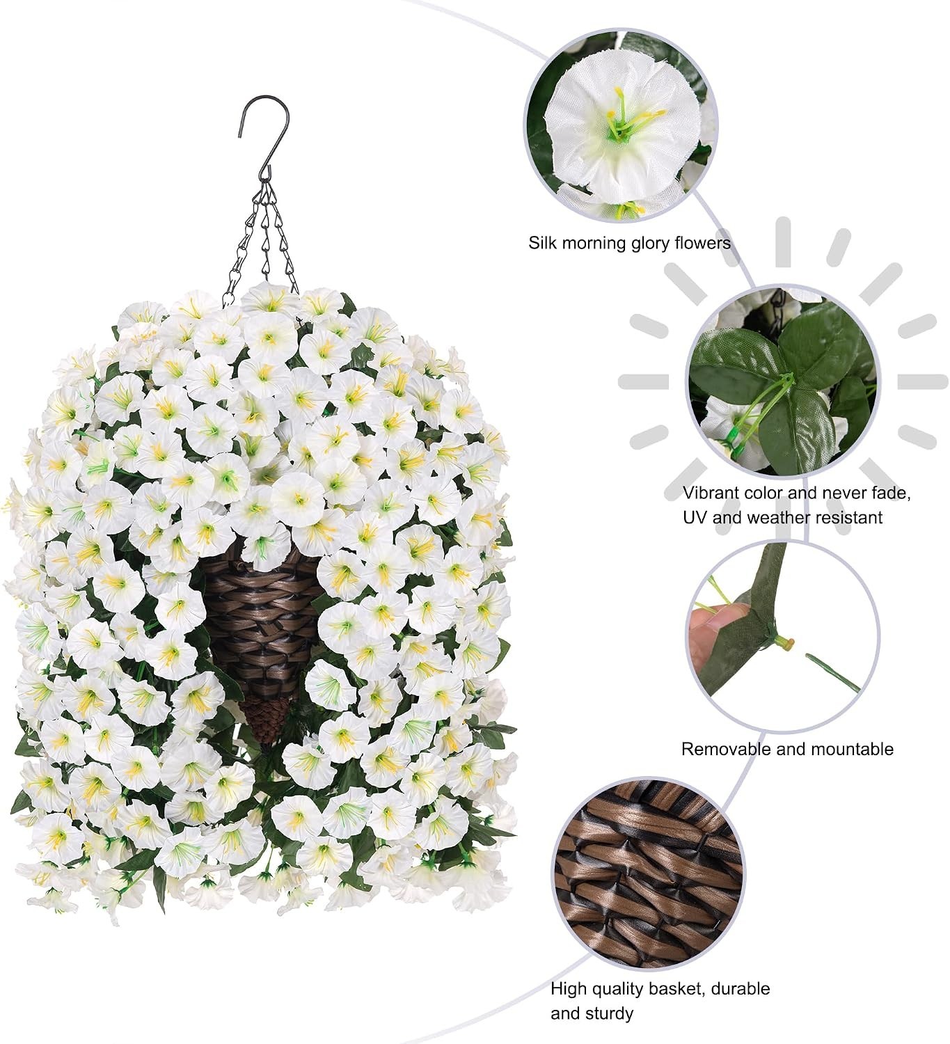Realistic Morning Glory Flowers for Yard Patio Decoration
