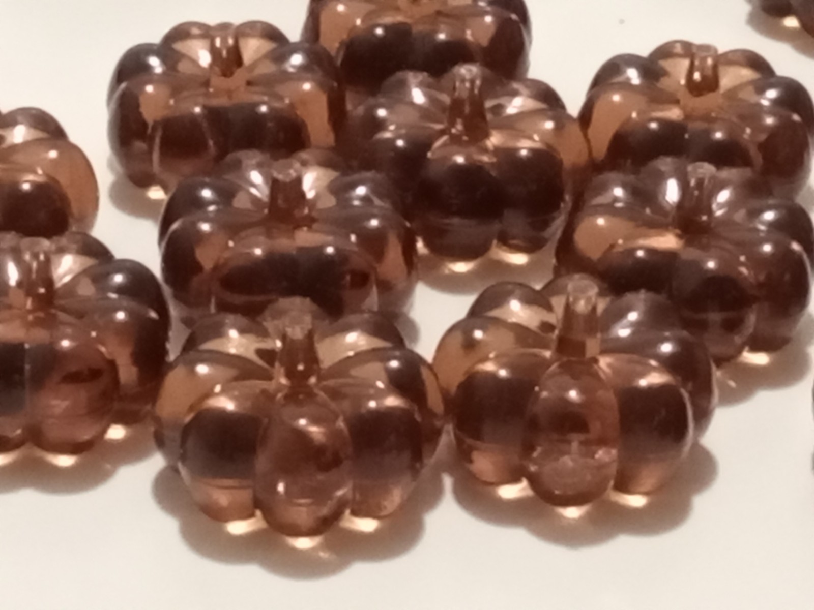 MINI PUMPKINS Orange Faux Glass Acrylic Table Scatter Filler 165 pieces